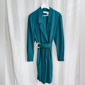 Vintage Emerald Blazer wrap dress